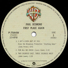 画像をギャラリービューアに読み込む, Paul Desmond - &quot;First Place Again&quot; Playboy (LP Record / Used)
