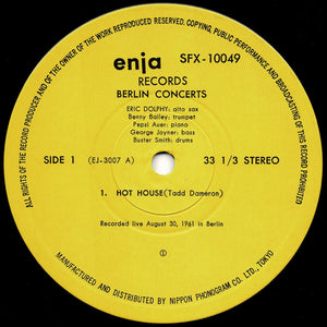 Eric Dolphy - The Berlin Concerts (LP Record / Used)
