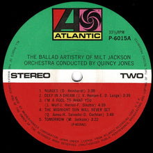 画像をギャラリービューアに読み込む, Milt Jackson - The Ballad Artistry Of Milt Jackson (LP Record / Used)
