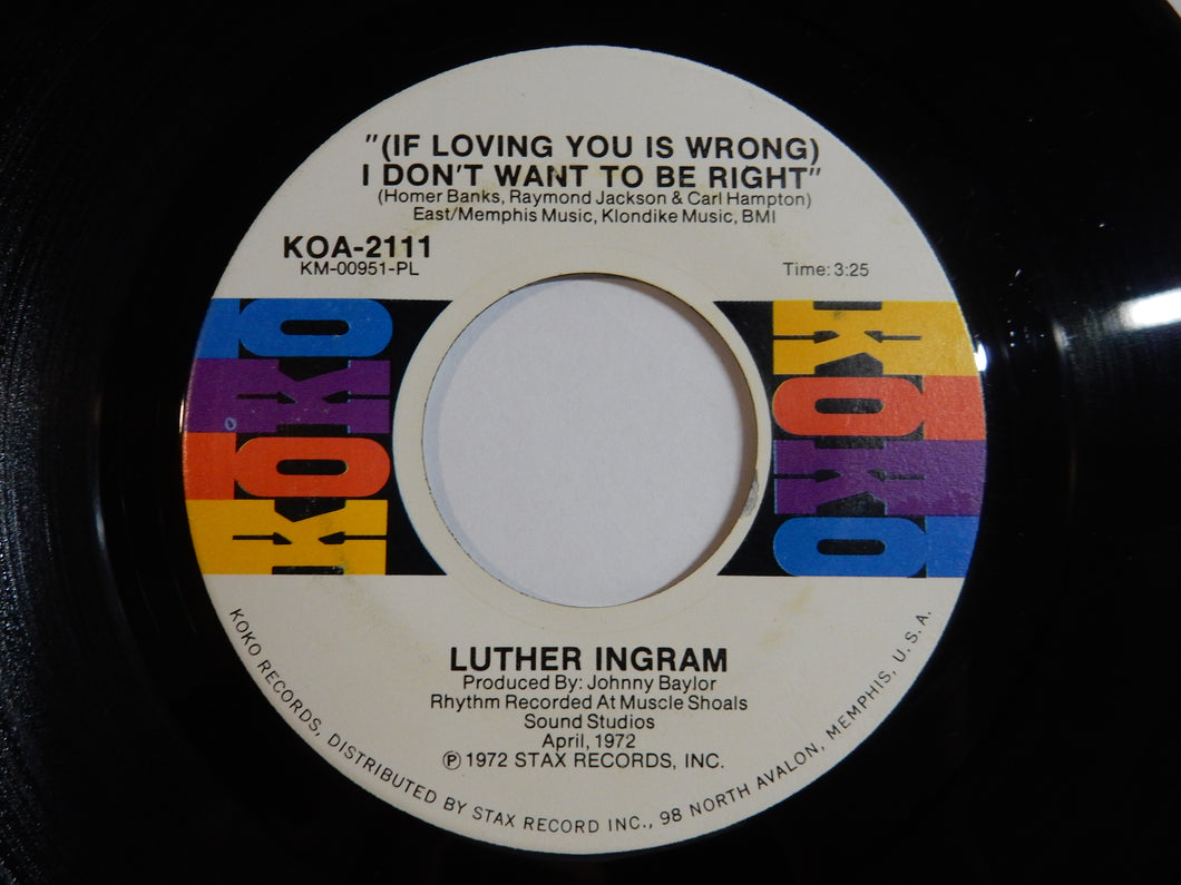 Luther Ingram - (If Loving You Is Wrong) I Don't Want To Be Right / Puttin' Game Down (7inch-Vinyl Record/Used)