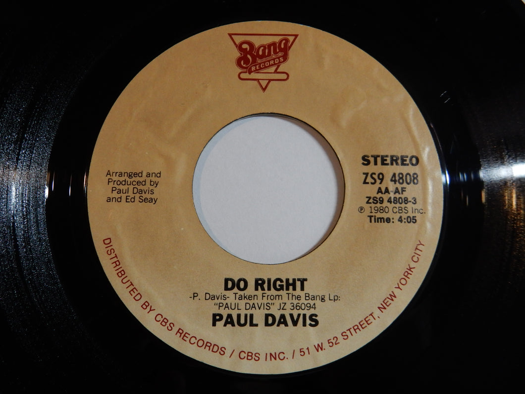 Paul Davis - Do Right / He Sang Our Love Songs (7inch-Vinyl Record/Used)