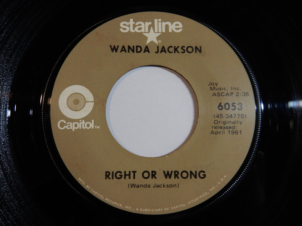 Wanda Jackson - Right Or Wrong / In The Middle Of A Heartache (7inch-Vinyl Record/Used)