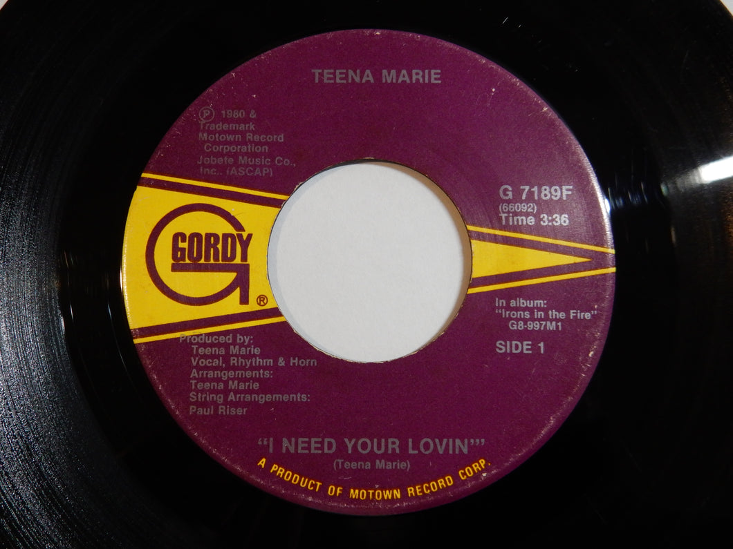 Teena Marie - I Need Your Lovin' / Irons In The Fire (7inch-Vinyl Record/Used)