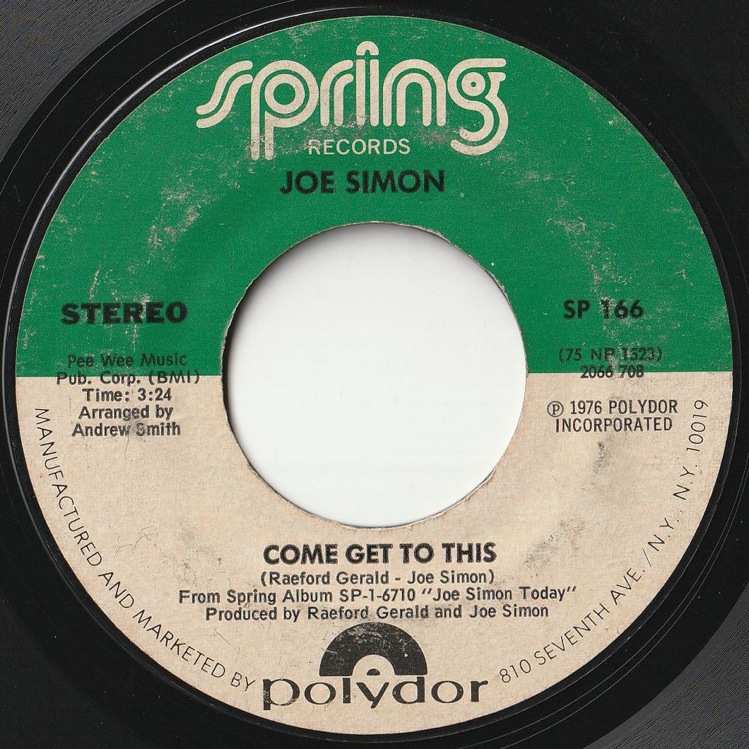 Joe Simon - Come Get To This / Let The Good Times Roll (7inch-Vinyl Record/Used)