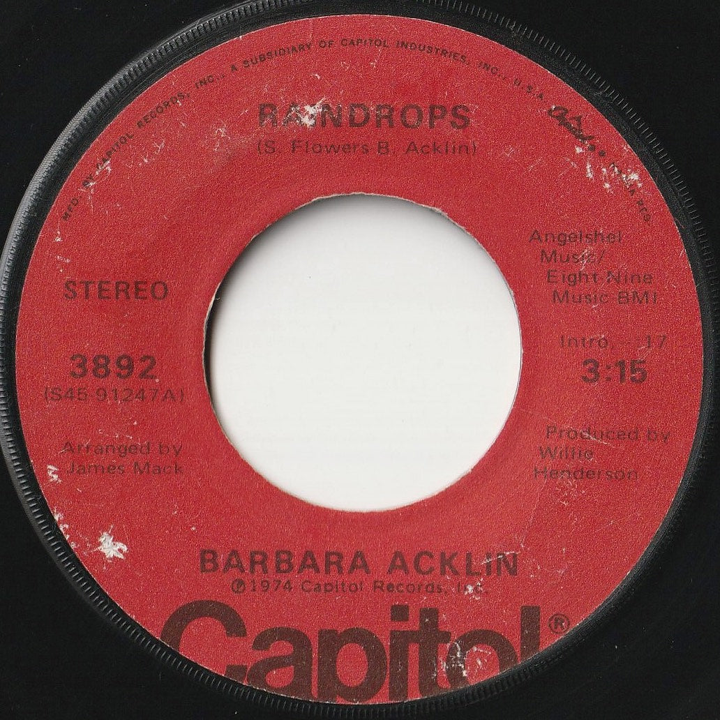 Barbara Acklin - Raindrops / Here You Come Again (7inch-Vinyl Record/Used)