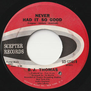 B.J. Thomas - Raindrops Keep Fallin' on My Head / Never Had It so Good (7inch-Vinyl Record/Used)