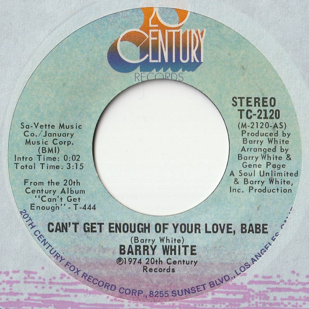 Barry White - Can't Get Enough Of Your Love, Babe / Just Not Enough (7inch-Vinyl Record/Used)