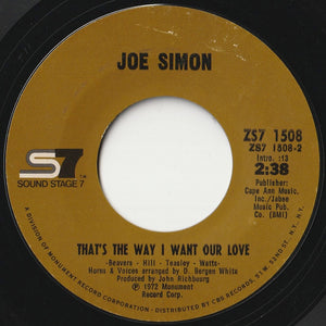 Joe Simon - Misty Blue / That's The Way I Want Your Love (7inch-Vinyl Record/Used)