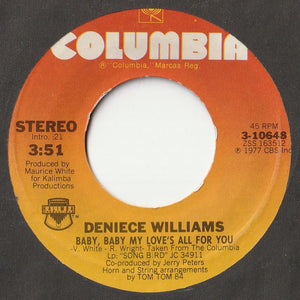 Deniece Williams - Baby, Baby My Love's All For You / Be Good To Me (7inch-Vinyl Record/Used)