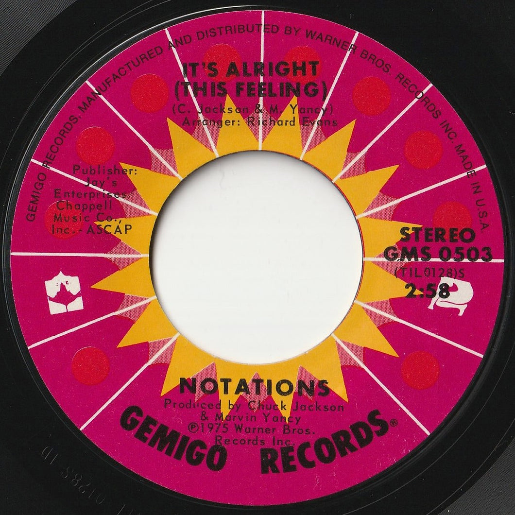 Notations - It's Alright (This Feeling) / Since You've Been Gone (7inch-Vinyl Record/Used)