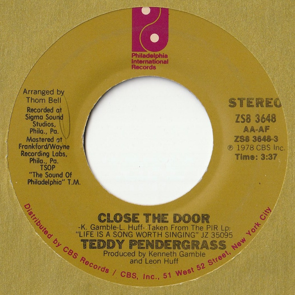 Teddy Pendergrass - Close The Door / Get Up, Get Down, Get Funky, Get Loose (7 inch Record / Used)