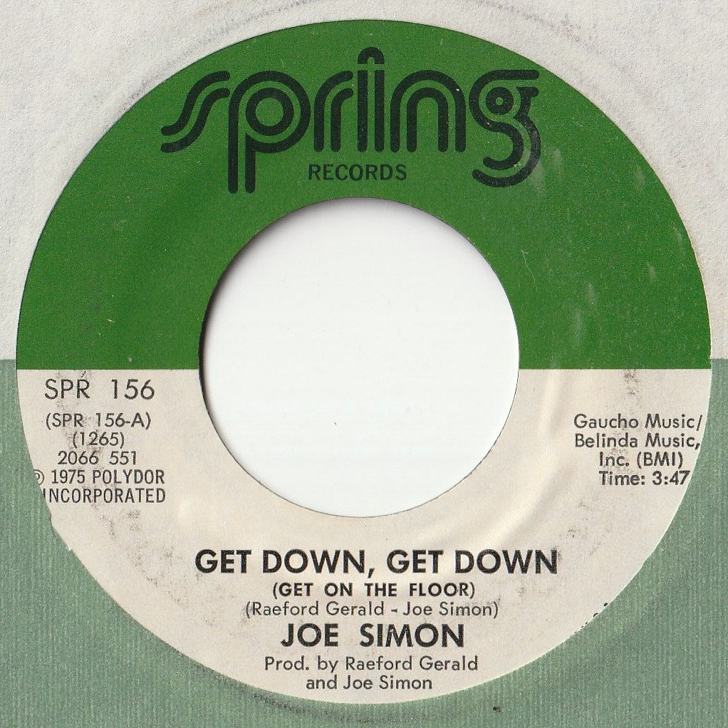 Joe Simon - Get Down, Get Down (Get On The Floor) / In My Baby's Arms (7 inch Record / Used)