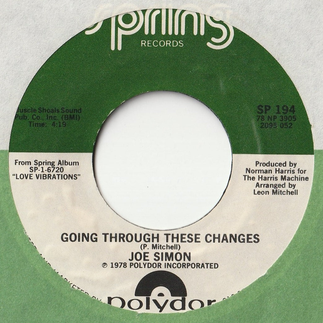 Joe Simon - Going Through These Changes / I Can't Stand A Liar (7 inch Record / Used)