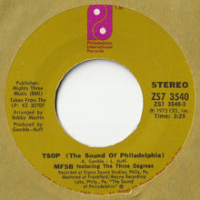 画像をギャラリービューアに読み込む, MFSB, Three Degrees - TSOP (The Sound Of Philadelphia) / Something For Nothing (7 inch Record / Used)
