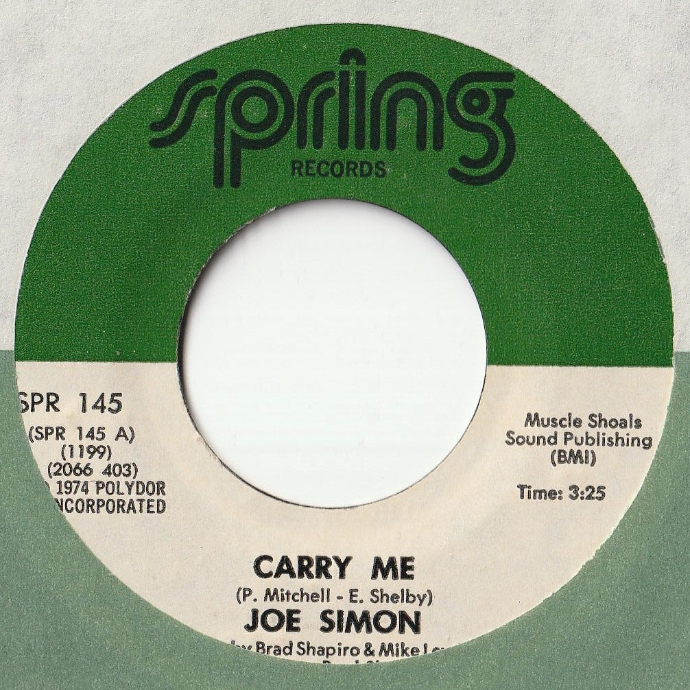 Joe Simon - Carry Me / Do You Know What It's Like To Be Lonesome? (7 inch Record / Used)