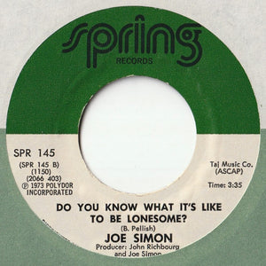 Joe Simon - Carry Me / Do You Know What It's Like To Be Lonesome? (7 inch Record / Used)