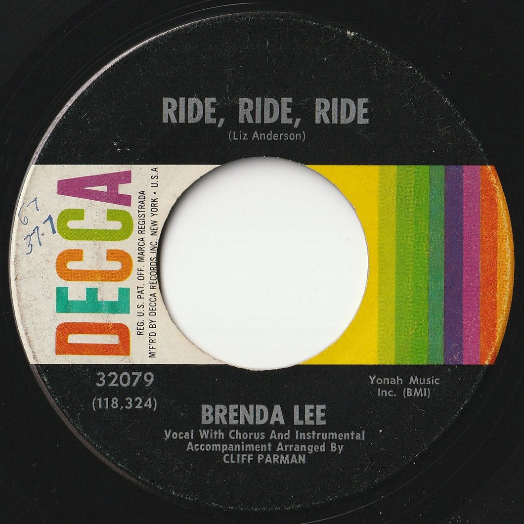 Brenda Lee - Ride, Ride, Ride / Lonely People Do Foolish Things (7 inch Record / Used)