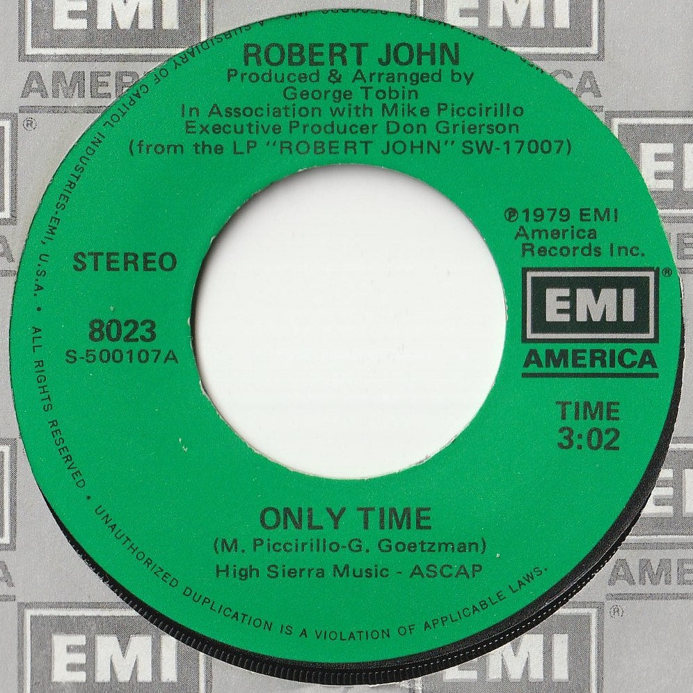 Robert John - Only Time / Stay A Little Longer (7 inch Record / Used)