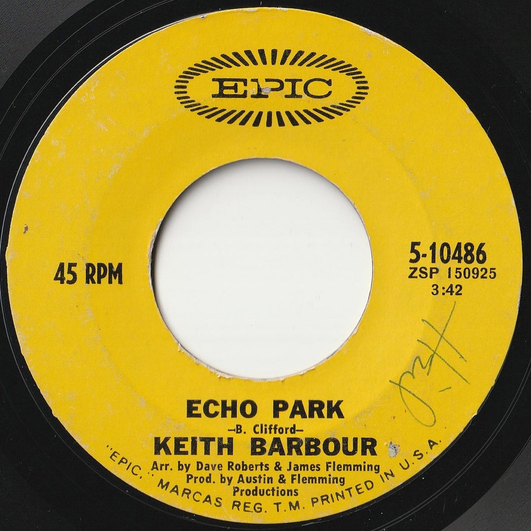 Keith Barbour - Echo Park / Here I Am Losing You (7 inch Record / Used)