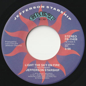 Jefferson Starship - Light The Sky On Fire / Hyperdrive (7 inch Record / Used)