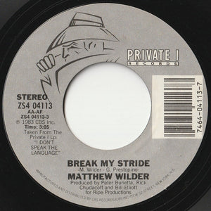 Matthew Wilder - Break My Stride / (Instrumental) (7 inch Record / Used)