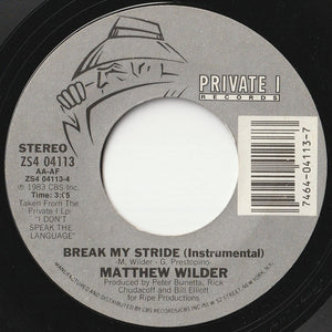 Matthew Wilder - Break My Stride / (Instrumental) (7 inch Record / Used)