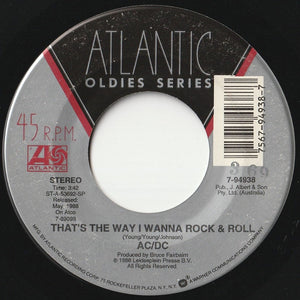 AC/DC - Moneytalks / That's The Way I Wanna Rock & Roll (7 inch Record / Used)