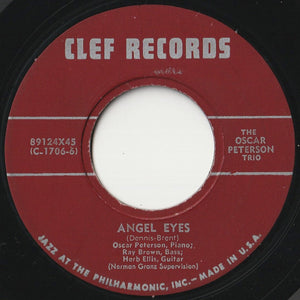 Oscar Peterson Trio - Angel Eyes / Unforgettable (7 inch Record / Used)