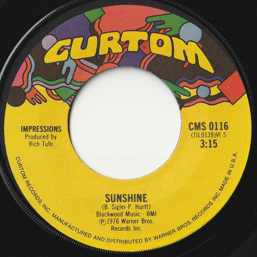 Impressions - Sunshine / I Wish I'd Stayed In Bed (7 inch Record / Used)