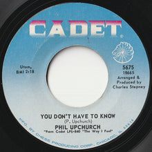 画像をギャラリービューアに読み込む, Phil Upchurch - You Don&#39;t Have To Know / Softly (7 inch Record / Used)
