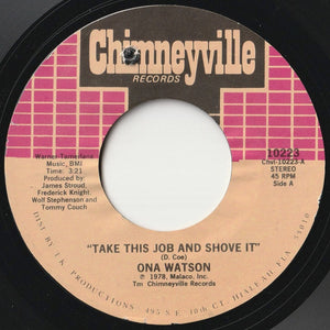 Ona Watson - Take This Job And Shove It / Falling In Love Again (7 inch Record / Used)