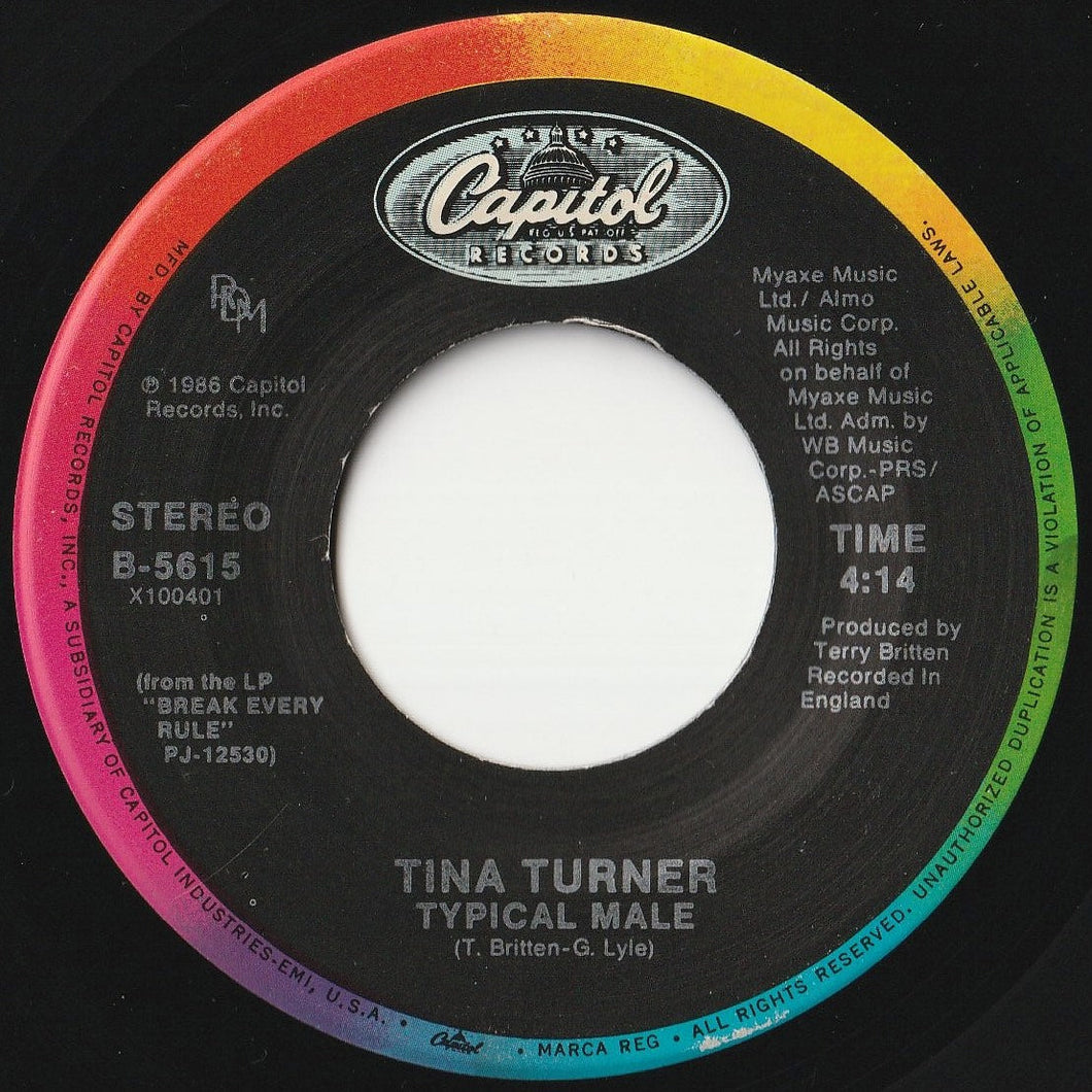 Tina Turner - Typical Male / Don't Turn Around (7 inch Record / Used)