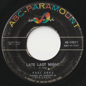 Paul Anka - I Miss You So / Late Last Night (7 inch Record / Used)