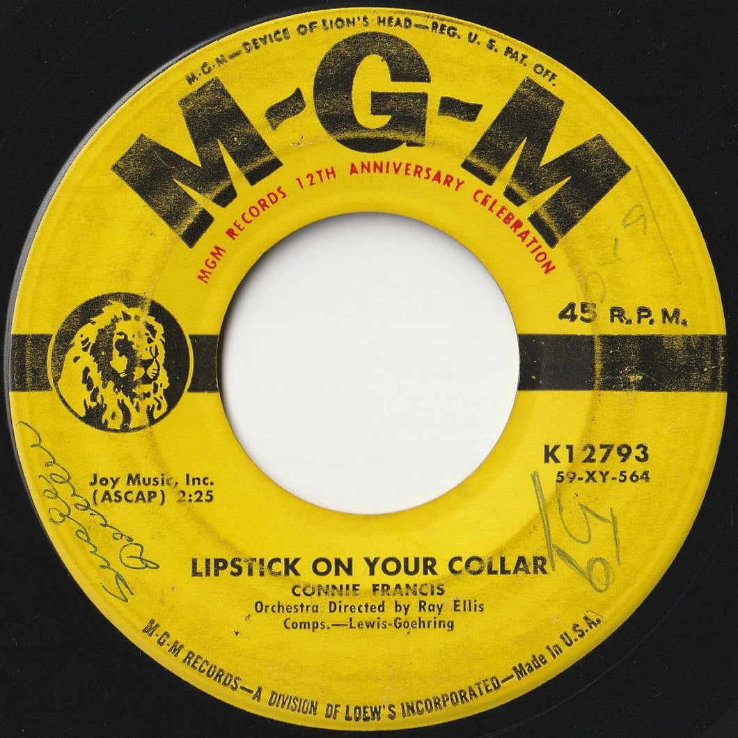 Connie Francis - Lipstick On Your Collar / Frankie (7 inch Record / Used)