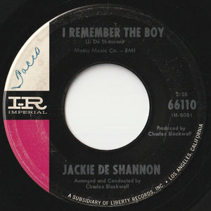 Jackie De Shannon - What The World Needs Now Is Love / I Remember The Boy (7 inch Record / Used)