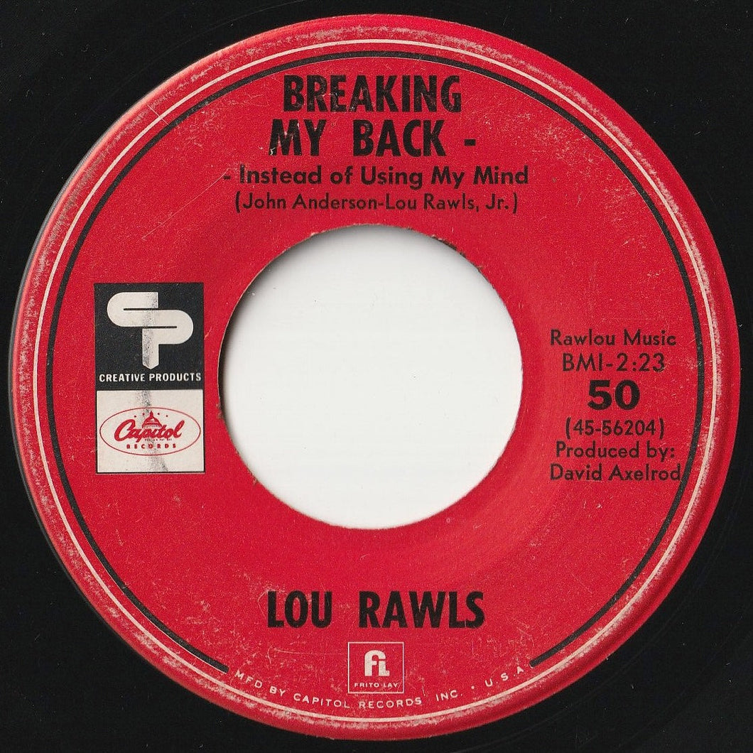 Lou Rawls / The Seekers - Breaking My Back / Island Of Dreams (7 inch Record / Used)