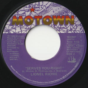 Lionel Richie - Se La / Serves You Right (7 inch Record / Used)