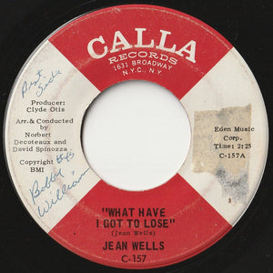 Jean Wells - What Have I Got To Lose / Broomstick Horse Cowboy (7 inch Record / Used)