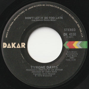 Tyrone Davis - Turning Point / Don't Let It Be Too Late (7 inch Record / Used)