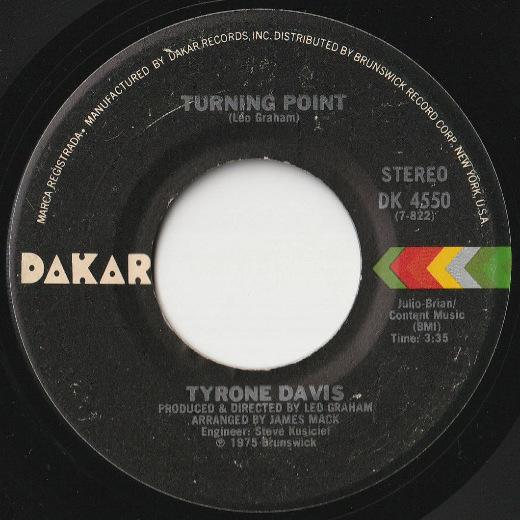 Tyrone Davis - Turning Point / Don't Let It Be Too Late (7 inch Record / Used)