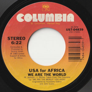 USA For Africa / Quincy Jones - We Are The World / Grace (7 inch Record / Used)