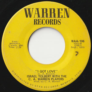 Israel "Popper Stopper" Tolbert - Big Leg Woman (With A Short, Short Mini Skirt) / I Got Love (7 inch Record / Used)