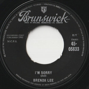 Brenda Lee - I'm Sorry / That's All You Gotta Do (7 inch Record / Used)