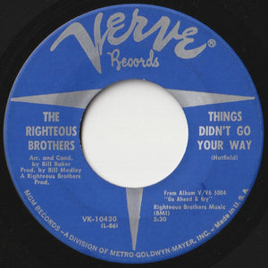 Righteous Brothers - Go Ahead And Cry / Things Didn't Go Your Way (7 inch Record / Used)