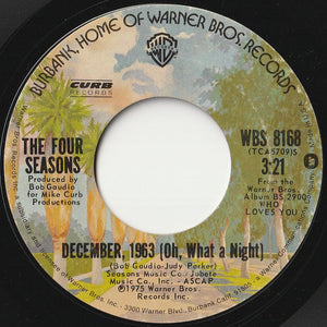 Four Seasons - December, 1963 (Oh, What A Night) / Slip Away (7 inch Record / Used)