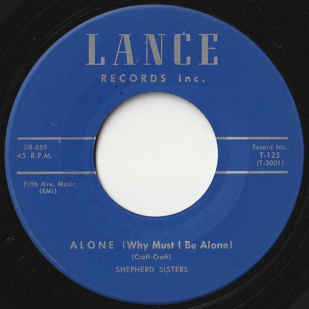 Shepherd Sisters - Alone (Why Must I Be Alone) / Congratulations To Someone (7 inch Record / Used)