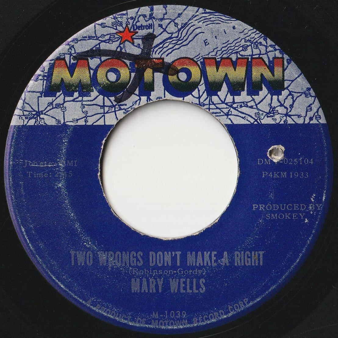 Mary Wells - Laughing Boy / Two Wrongs Don't Make A Right (7 inch Reco ...