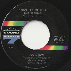 Joe Simon - Baby, Don't Be Looking In My Mind / Don't Let Me Lose The Feeling (7 inch Record / Used)