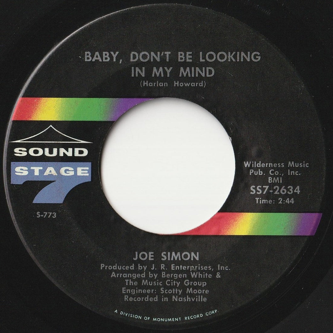 Joe Simon - Baby, Don't Be Looking In My Mind / Don't Let Me Lose The Feeling (7 inch Record / Used)