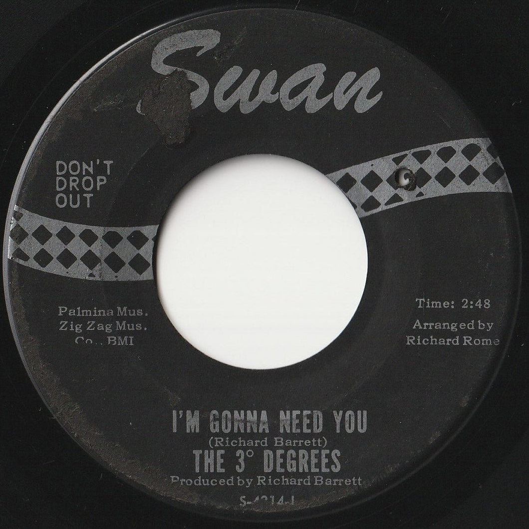 Three Degrees - I'm Gonna Need You / Just Right For Love (7 inch Record / Used)